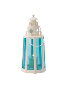 OCEAN BLUE LIGHTHOUSE CANDLE LAMP
